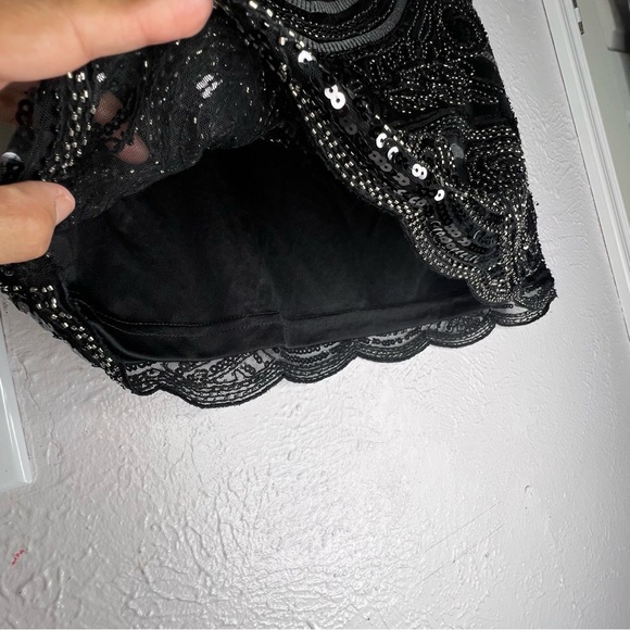 New Endless Rose Black Sequin Women’s Mini Skirt Sz S Chic Fitted Holiday Party - Picture 4 of 9